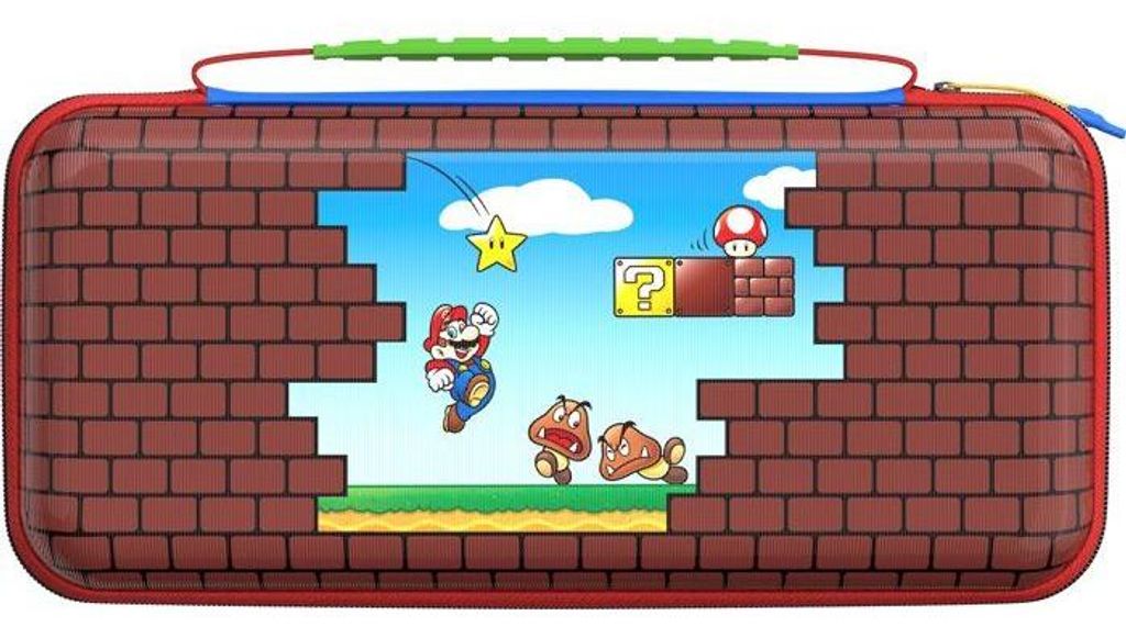 PlayTrek Reiseetui für Nintendo Switch 2, Mario Bricks Design, Turtle Beach, Hartschale, Zubehörfach
