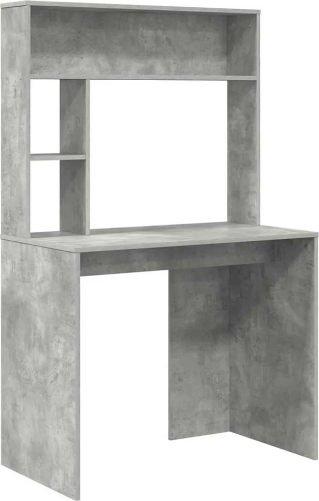 vidaXL Scrivania con ripiano in cemento grigio 91 x 50 x 149 cm Materiale a base di legno