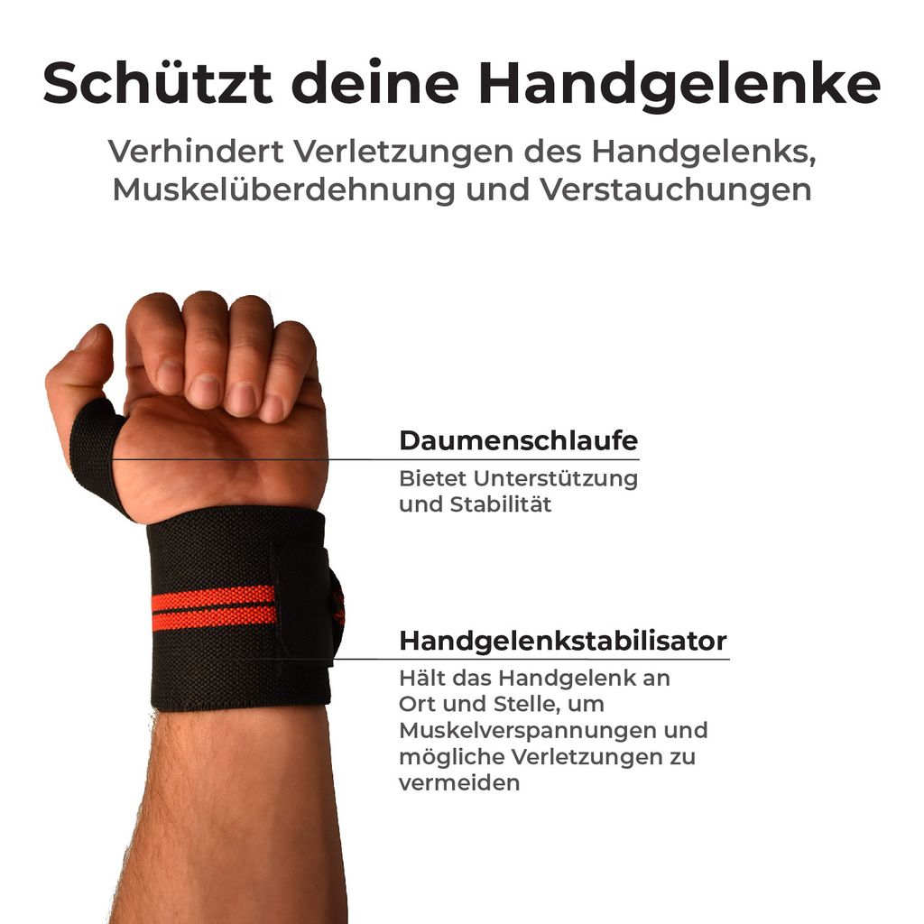 Sharplace Handgelenk Bandagen Handgelenkstütze ohne Daumenschlaufe für Männer und Frauen Calisthenics Ideal für das Krafttraining Gewichtheben 