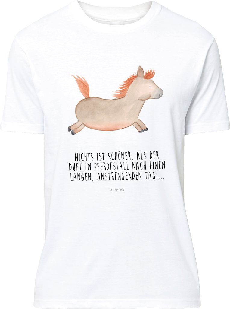 Mr. & Mrs. Panda S T-Shirt Pferd Springen - Weiß - Geschenk, Lustiges, Shirt, Pony, Pferde, Pferdestall, Jersey-Shirt, Reiten, Bauernhof, Tshirt, ...