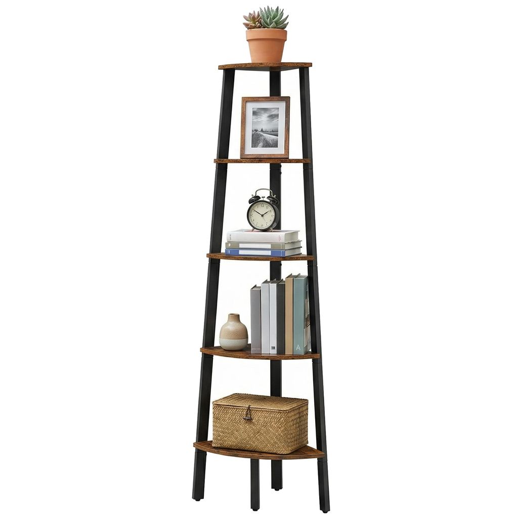 VASAGLE rohový regál, knihovna, 5 úrovní, v: 159 cm, s Obrázek produktu 