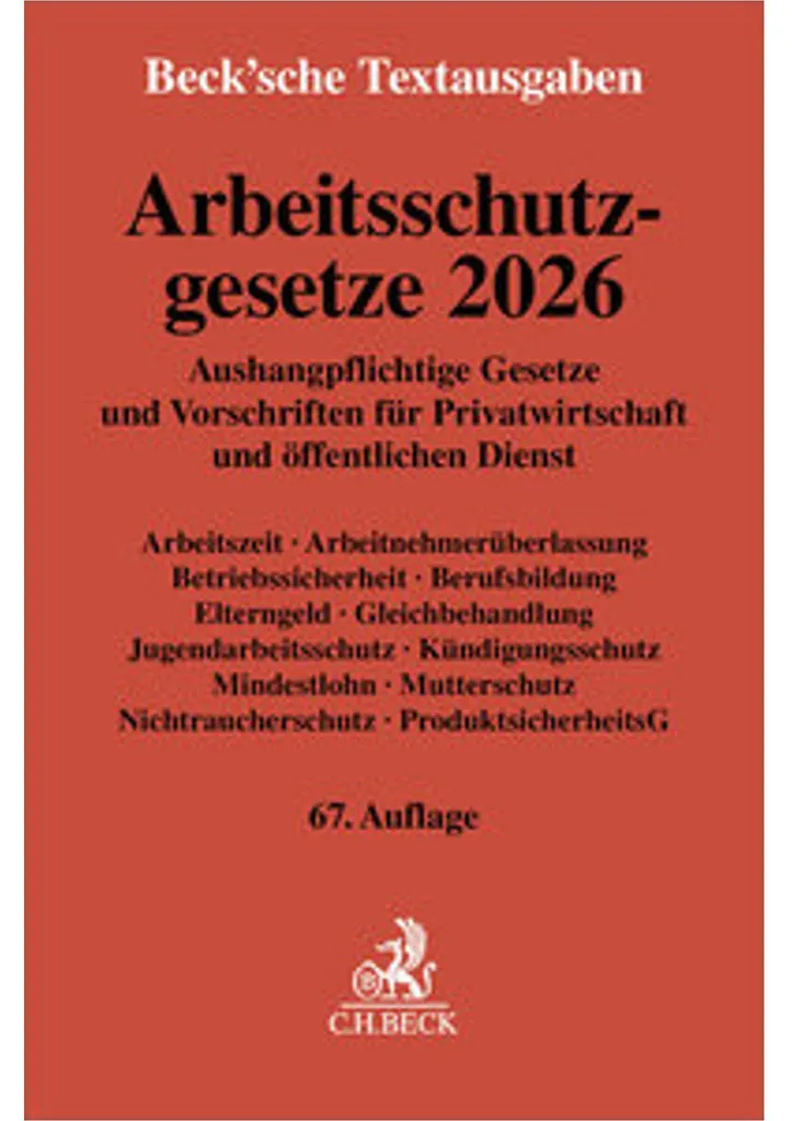 Livre Droit du Travail 2026 Arbeitsschutzgesetze pour Entreprises et RH