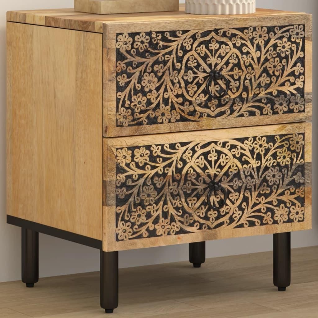 vidaXL Nachttisch 40x33x46 cm Massivholz Mango