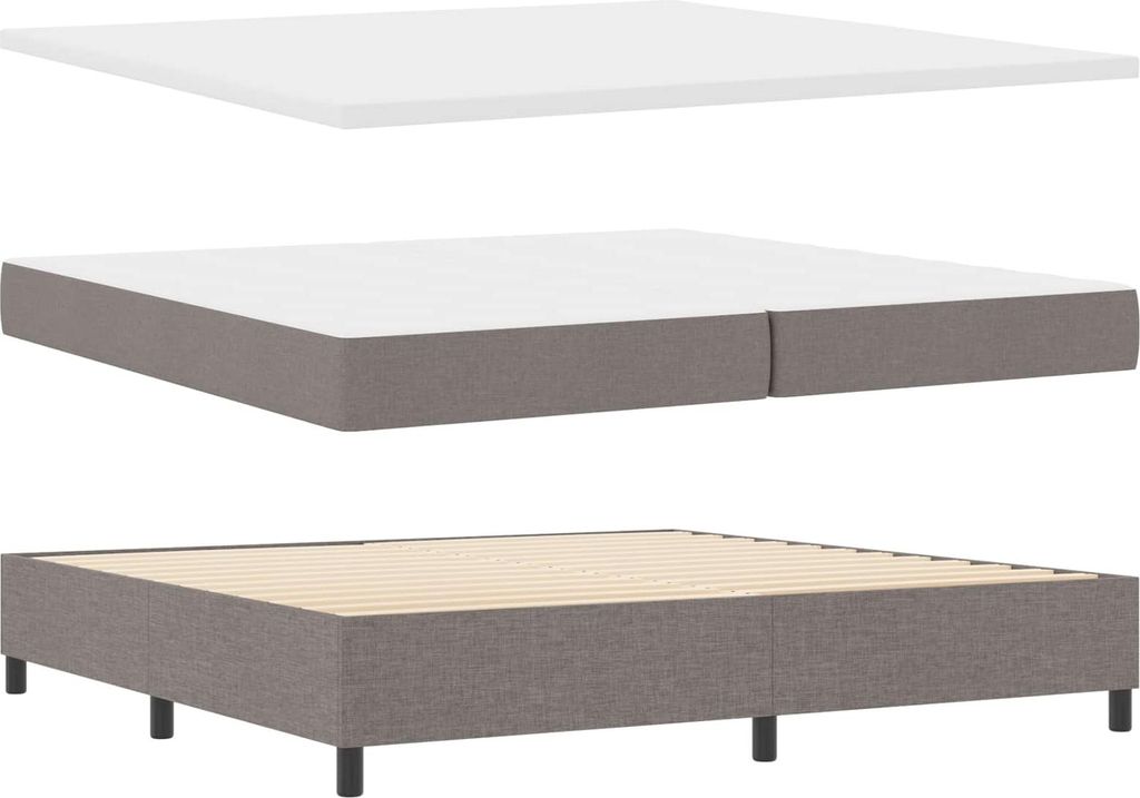 Maison Exclusive - Boxspringbett mit Matratze mit LED Taupe 200 x 200 cm Stoff