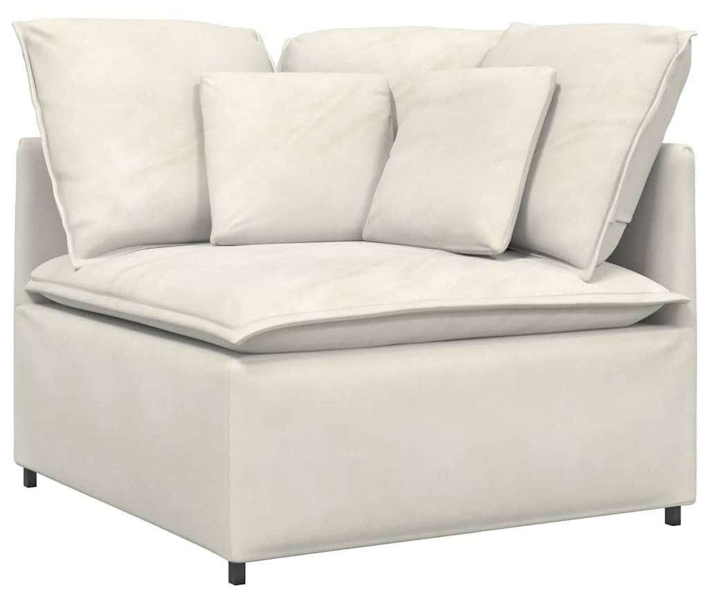 vidaXL Modulares Sofa Eckmodul mit Kissen Creme 100 cm Produktbild 