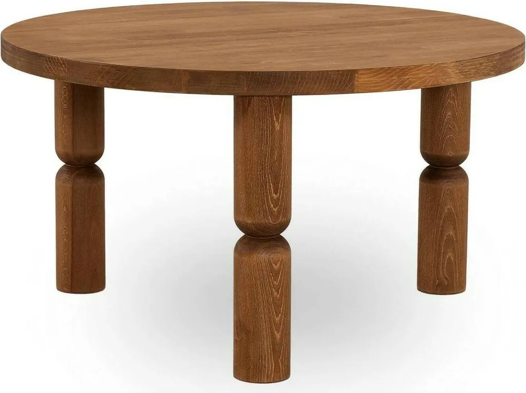 Victorien Table Basse 70x70x40h cm Chêne Brun avec Porte-revues Intégré