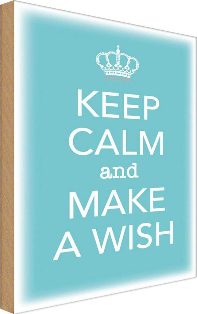 vianmo Holzschild 18x12 cm Keep Calm and make a wish