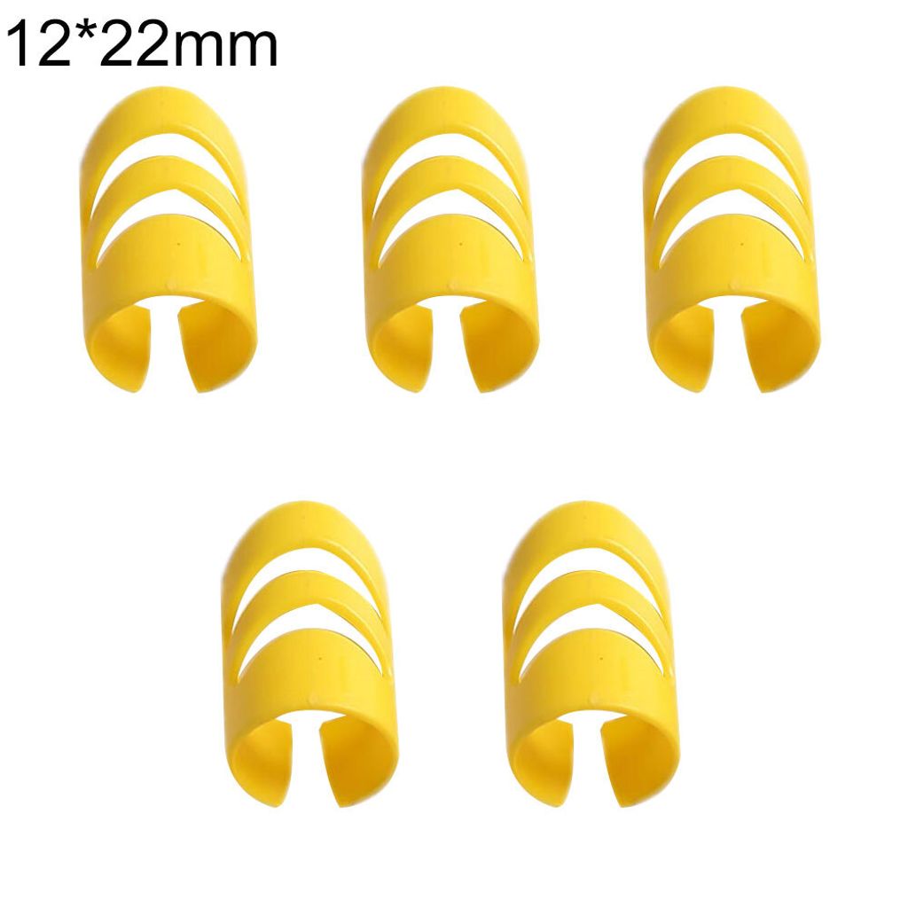 5 Stücke Gitarre Ukulele Kunststoff Daumen Finger Nagel Fingertip Picks Protektoren Set-Gelb,Größe:M