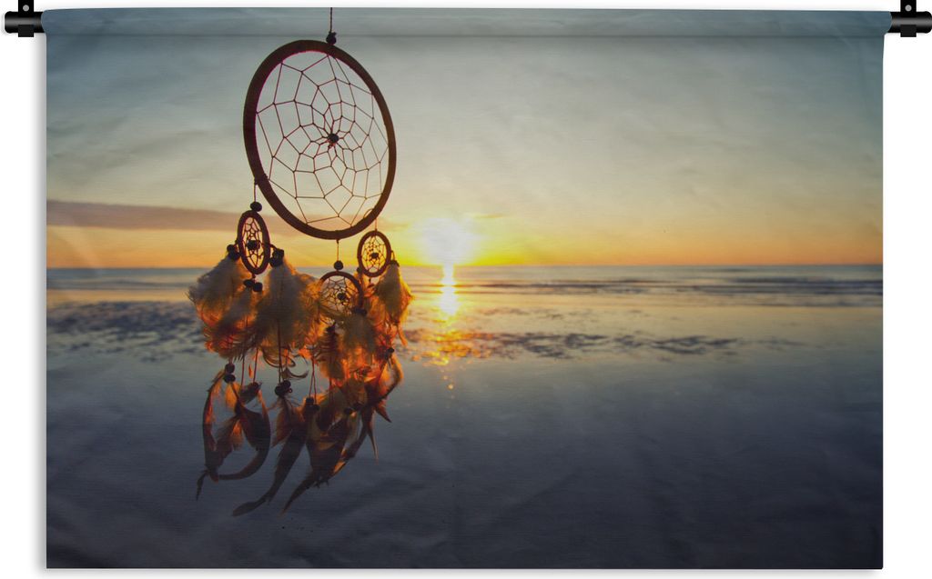 MuchoWow Wandteppich Wandbehang Ein Traumfänger bei Sonnenaufgang auf dem Meer 120x80 cm Tapisserie Dekoration Wandtuch - Wanddekorationen - Wan...