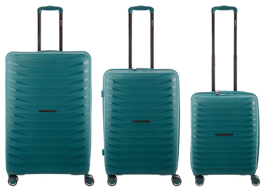 Franky Koffer 3er Set PP15-55DF/69DF/77DF Spinner Gr. S/M/L mit TSA-Zahlenschloss Dehnfalte teal