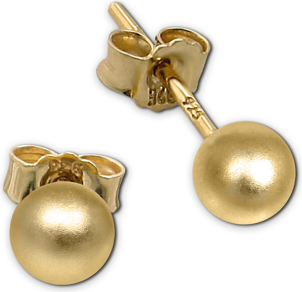 gold SilberDream Ohrringe Damen 925 Silber vergoldet matt Ohrstecker SDO597Y5M