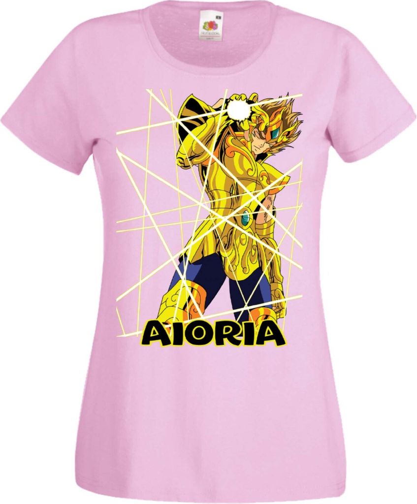 Damen T-Shirt Manga Anime Saint Anime Seiya Leo Aiolia 02 Aiolia, Lady XS / Hellrosa