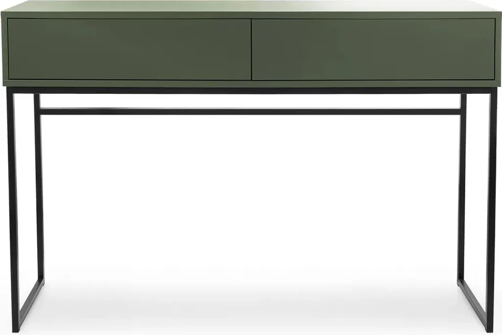 Coiffeuse ZULA vert émeraude avec miroir et tiroirs de rangement chic