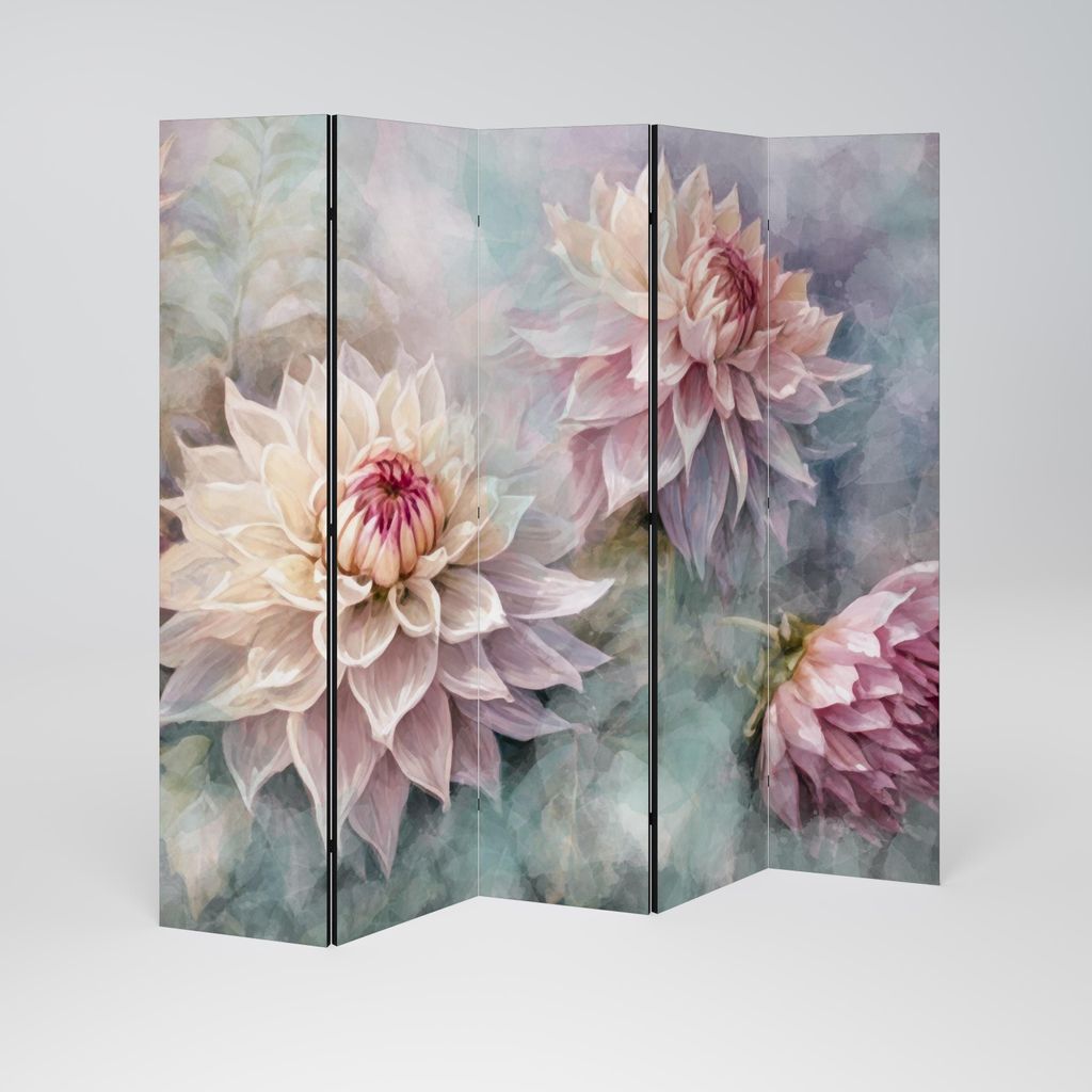 SpaceRebels Paravent Raumteiler - 5-teilig Raumtrenner, Druck 1-Seite - Raumtrenner - Trennwand Wohnung - Room Divider - Spanische Wand Deko Modern...