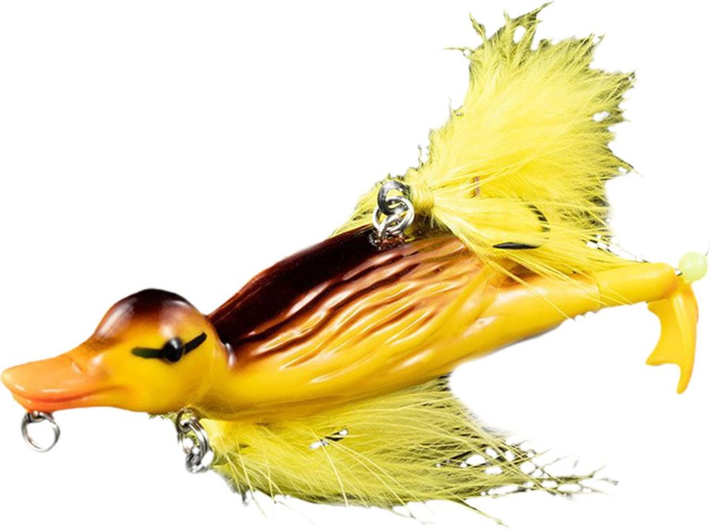 10,5 cm/28 g Harter Enten-Angelköder mit Federhaken, beweglichen Füßen, bionischer Kunstköder, Süßwasser-/Salzwasser-Angelzubehör