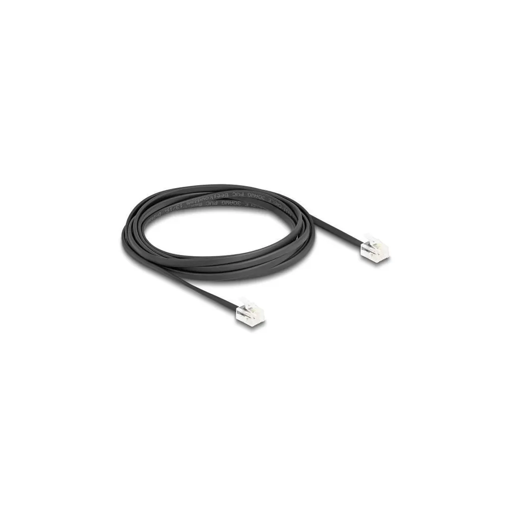 Cavo Telefonico Modulare RJ11 Delock 2m - Nero, Piatto, 30 AWG