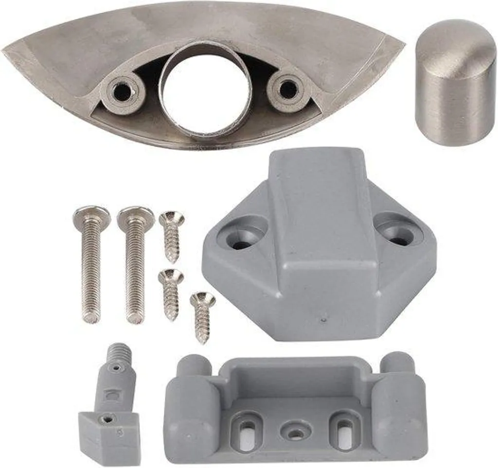 Serrure de meuble anti-ouverture pour camping-car - Verrou gris zinc
