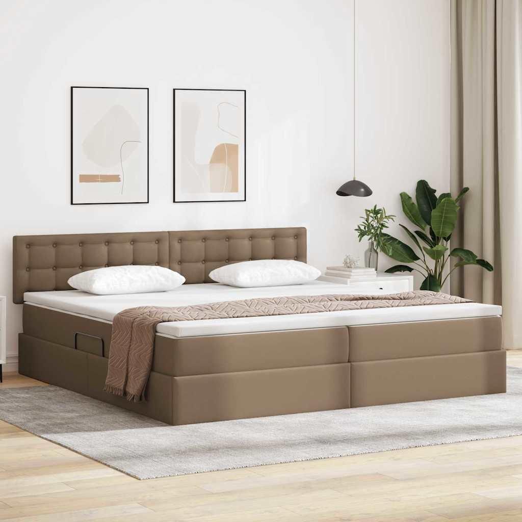 Maison Exclusive - Aufbewahrungsbett mit Matratze Cappuccino 200 x 200 cm