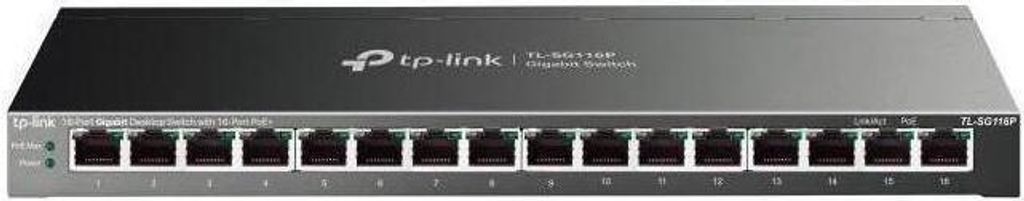 16-Port Gigabit PoE Switch, 120W, Desktop, lüfterlos, Long Range