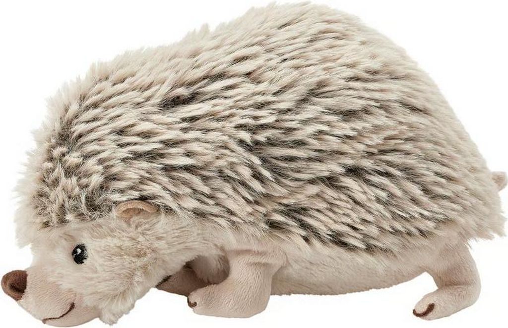 A plush toy hedgehog on a white background.