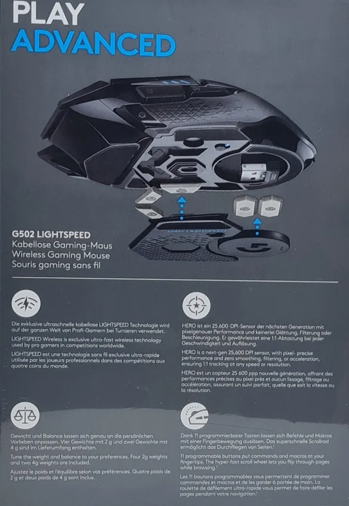 Logitech G502 Lightspeed Souris Gaming sans Fil Haute Performance