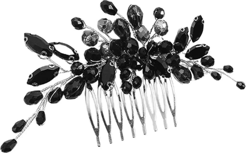 Accessoire cheveux mariage : peigne latéral serti de strass brillants