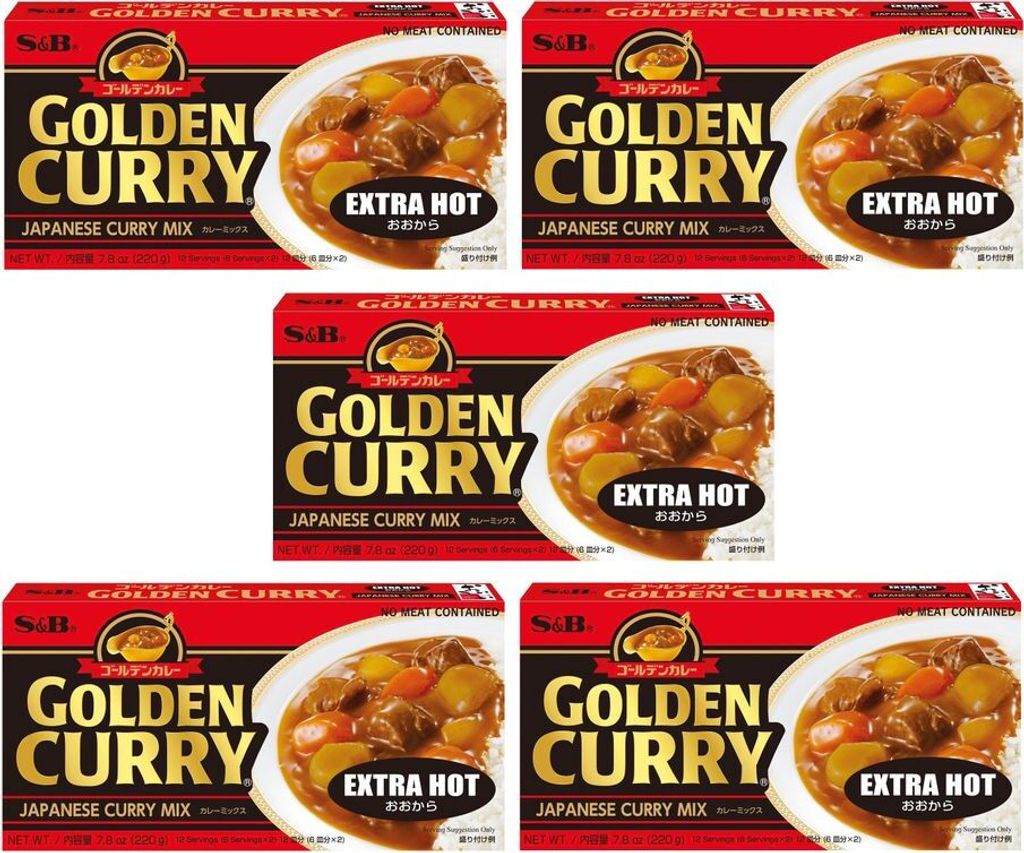 5er Pack S&B GOLDEN CURRY Japanisches Curry Mix in Würfel Produktbild 