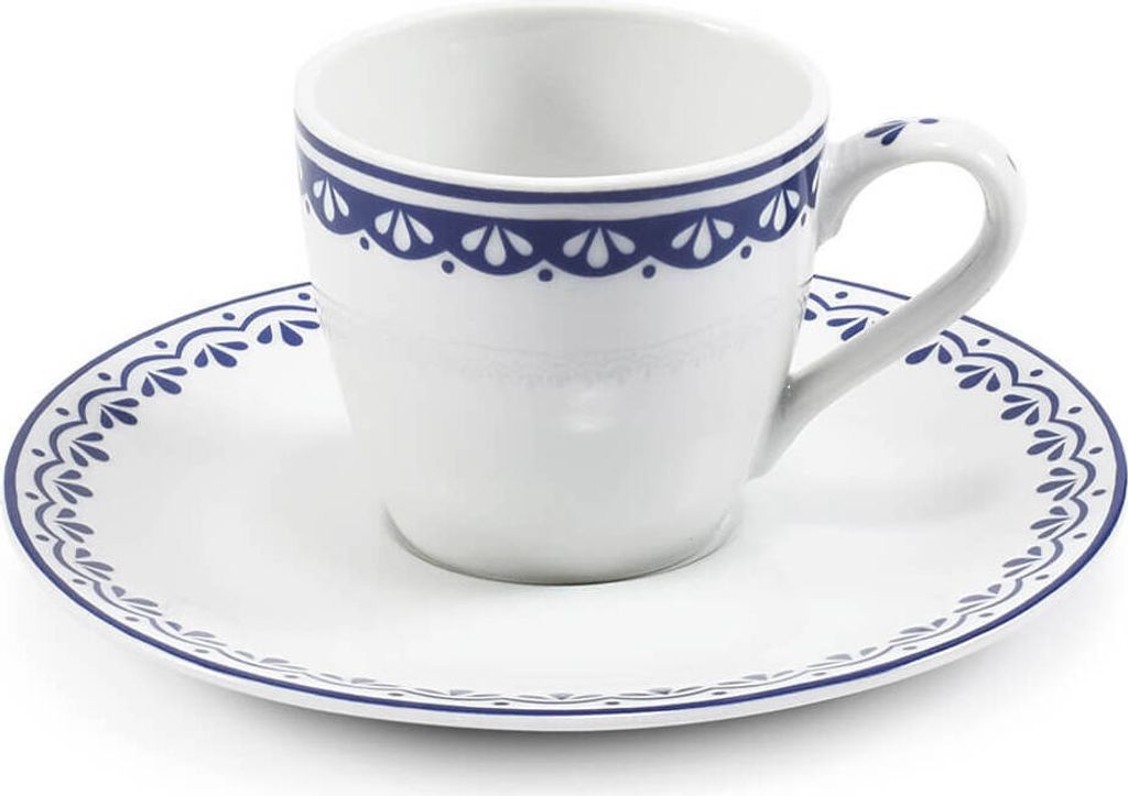 Leander Šálek s podšálkem na espresso, 0,07 l, HyggeLine, modrá, Leander, český porcelán