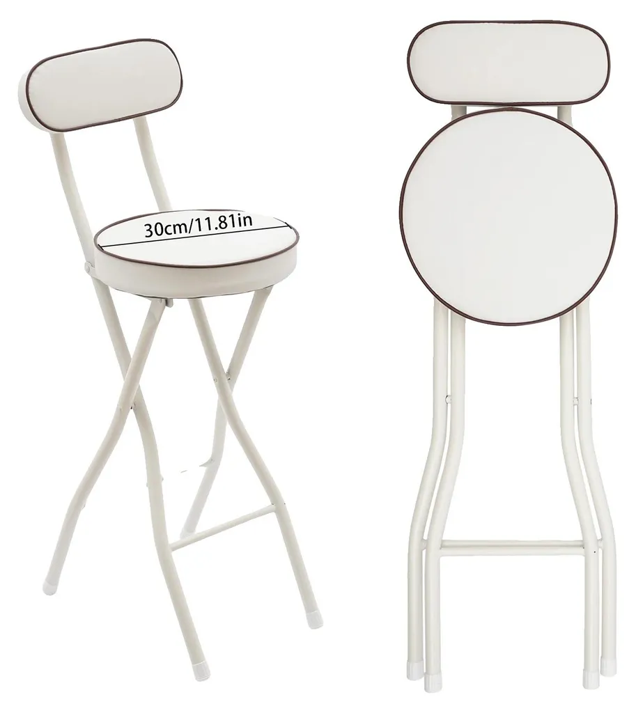 Tabouret de bar pliant blanc : la solution confort pour cuisine étroite