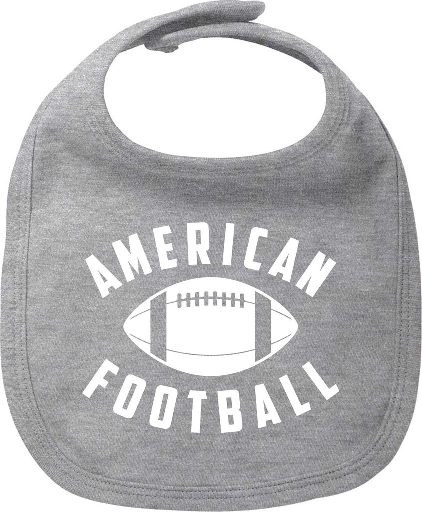 Huuraa Baby Lätzchen American Football Ball Heather Grey Klettverschluss Baumwolle Latz Geschenkidee