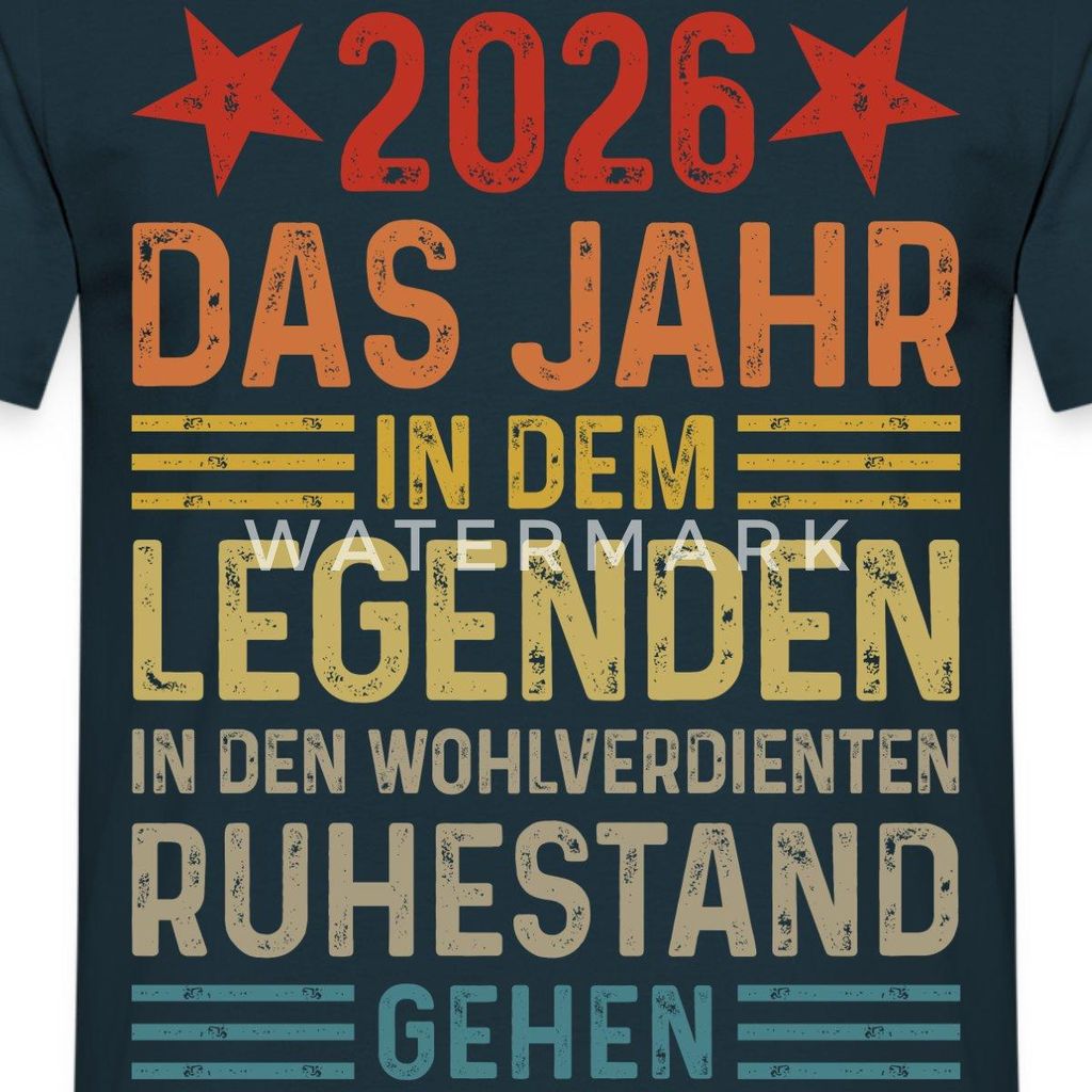 Spreadshirt 2026 Legende Ruhestand Rentner Pensionär Geschenk Männer T-Shirt, S, Navy