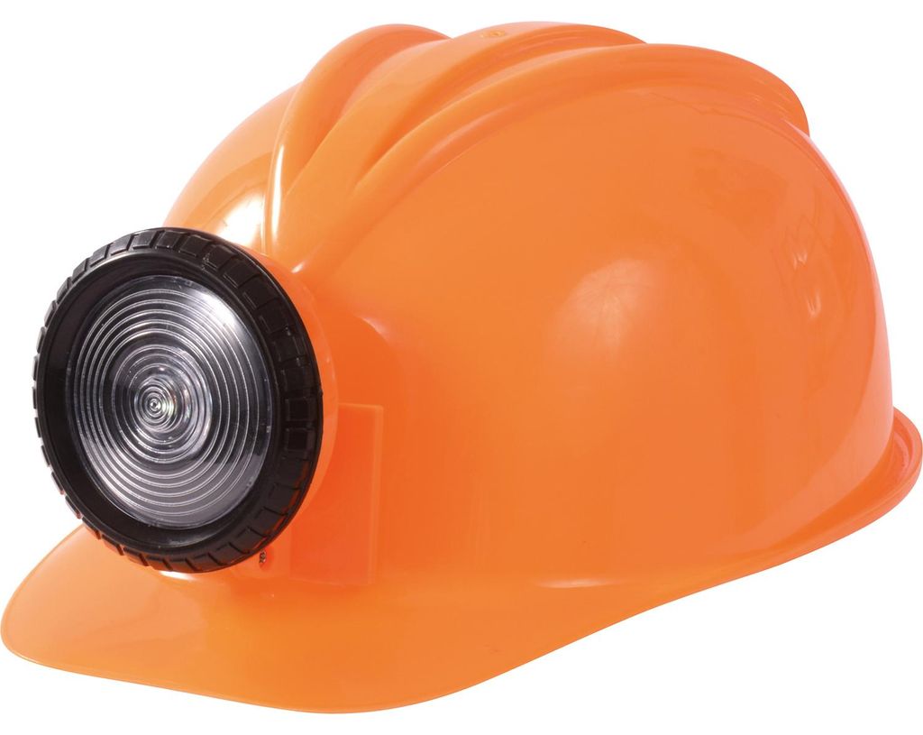 Bauhelm mit Lampe, orange, 1 Stück Produktbild 
