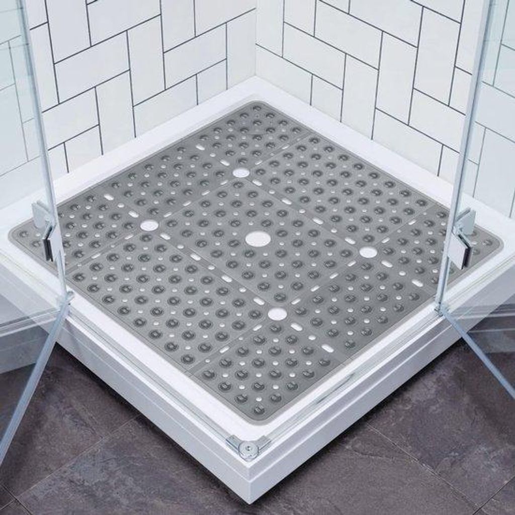 Antirutsch-Dusche-Matte 70x70cm mit Saugglocken und Abflusslöchern