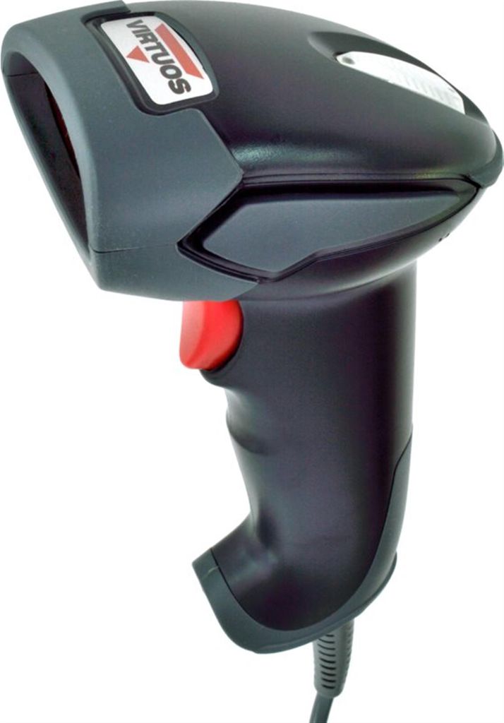 Virtuos HT-900A Laser-Lesegerät, USB (Tastatur/RS-232-Emulation), Standfuß, schwarz