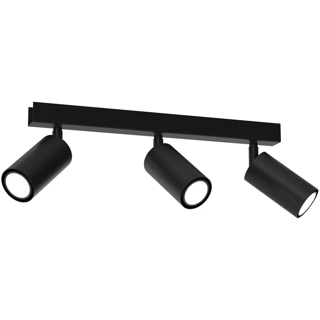 Plafonnier Hudson Milagro Noir 3 Spots Mobiles Orientables 3xGU10 8W