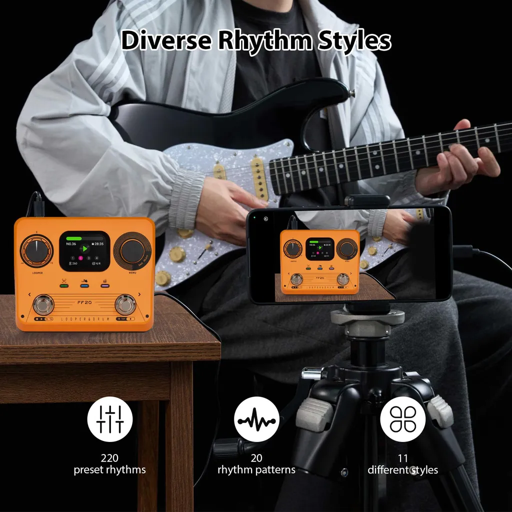Station de loop pour guitare électrique avec boîte à rythmes intégrée - 12