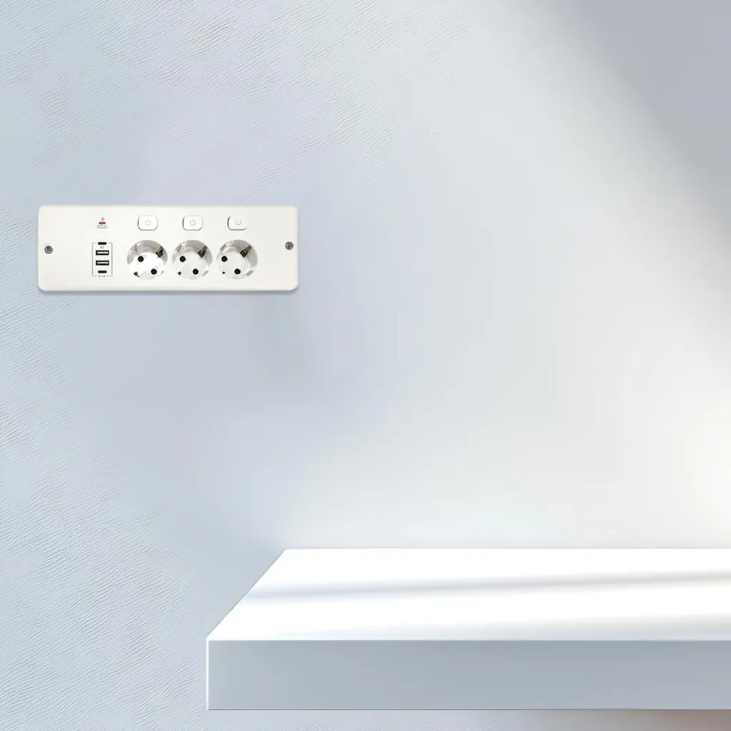 Prise murale INF Standard Européen - Solution pour rénovation Blanc