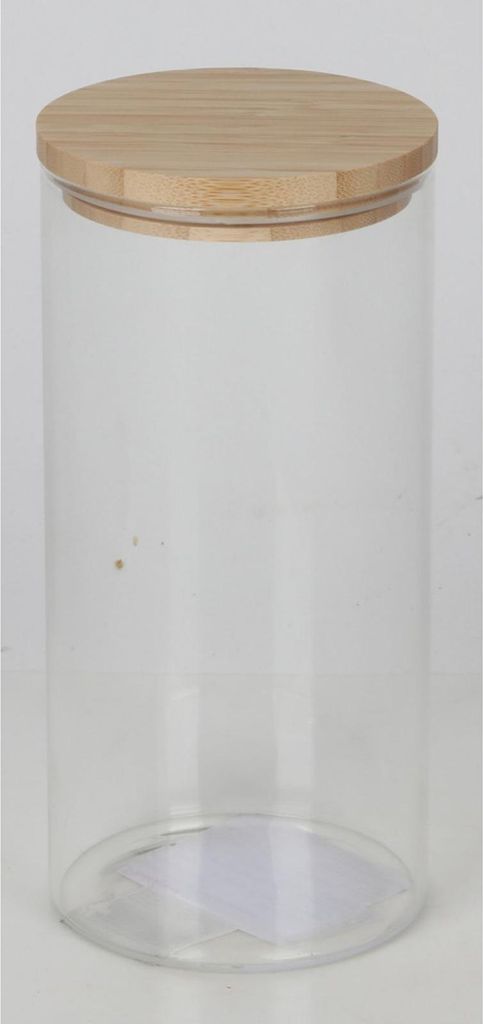 Vorratsglas 1750ml mit Bambusdeckel | Großes Glas für Lebensmittelaufbewahrung | Nachhaltiges Aufbewahrungsglas mit dichtem Bambusverschluss