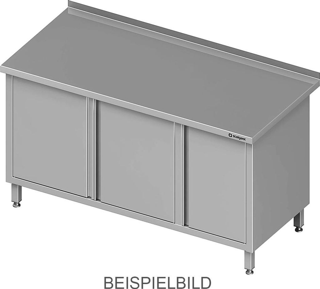 Arbeitsschrank mit Flügeltüren, 1200x700x850 mm, mit Flügeltürschrank links, mit Aufkantung, verschweißt