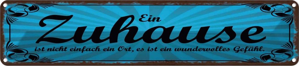 vianmo Blechschild 10x46 cm Zuhause ist wundervolles Gefühl Spruch Zitat