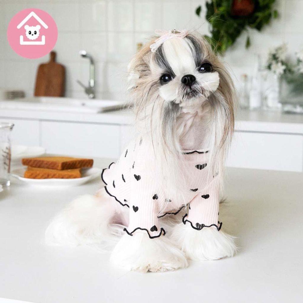 INF Niedliche Haustierweste mit Rüschenrand – Herbst Winter Hunde Katzen Kleidung Rosa L