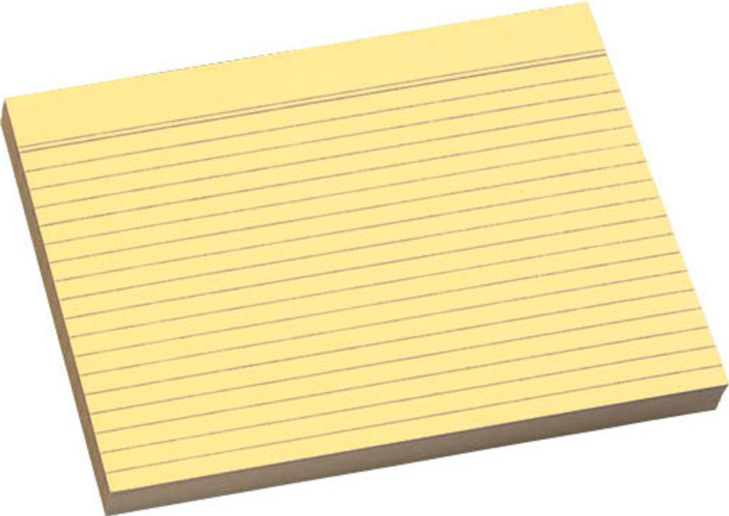Karteikarten DIN A4 gelb liniert, 100 St.