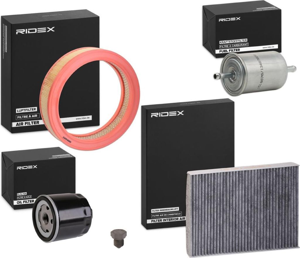 RIDEX Filterset Inspektionspaket Filtersatz für VW Polo Schrägheck (6N1) Caddy II Kastenwagen (9K9A) Polo Classic (6V2) Polo Variant (6V5) für SEAT