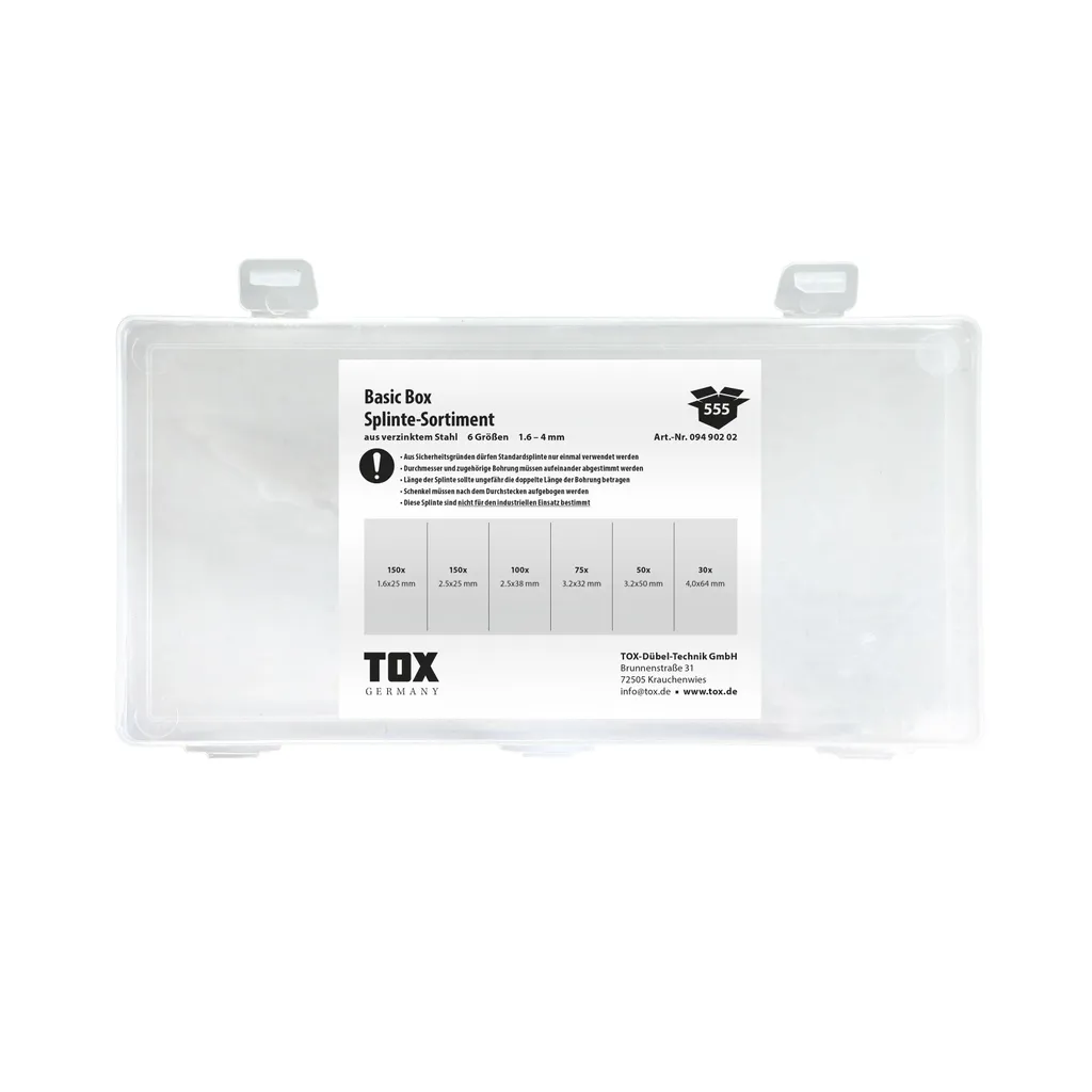 Assortiment de goupilles fendues TOX BASIC coffret de fixation - 3
