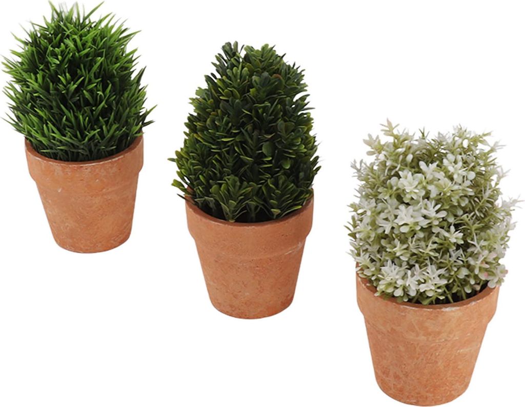 3PCS künstliche Topfpflanzen Set Kunststoff Indoor kleine gefälschte Grünpflanzen Topfpflanzen für Haus Bad Wohnzimmer Schlafzimmer Büro Schre...