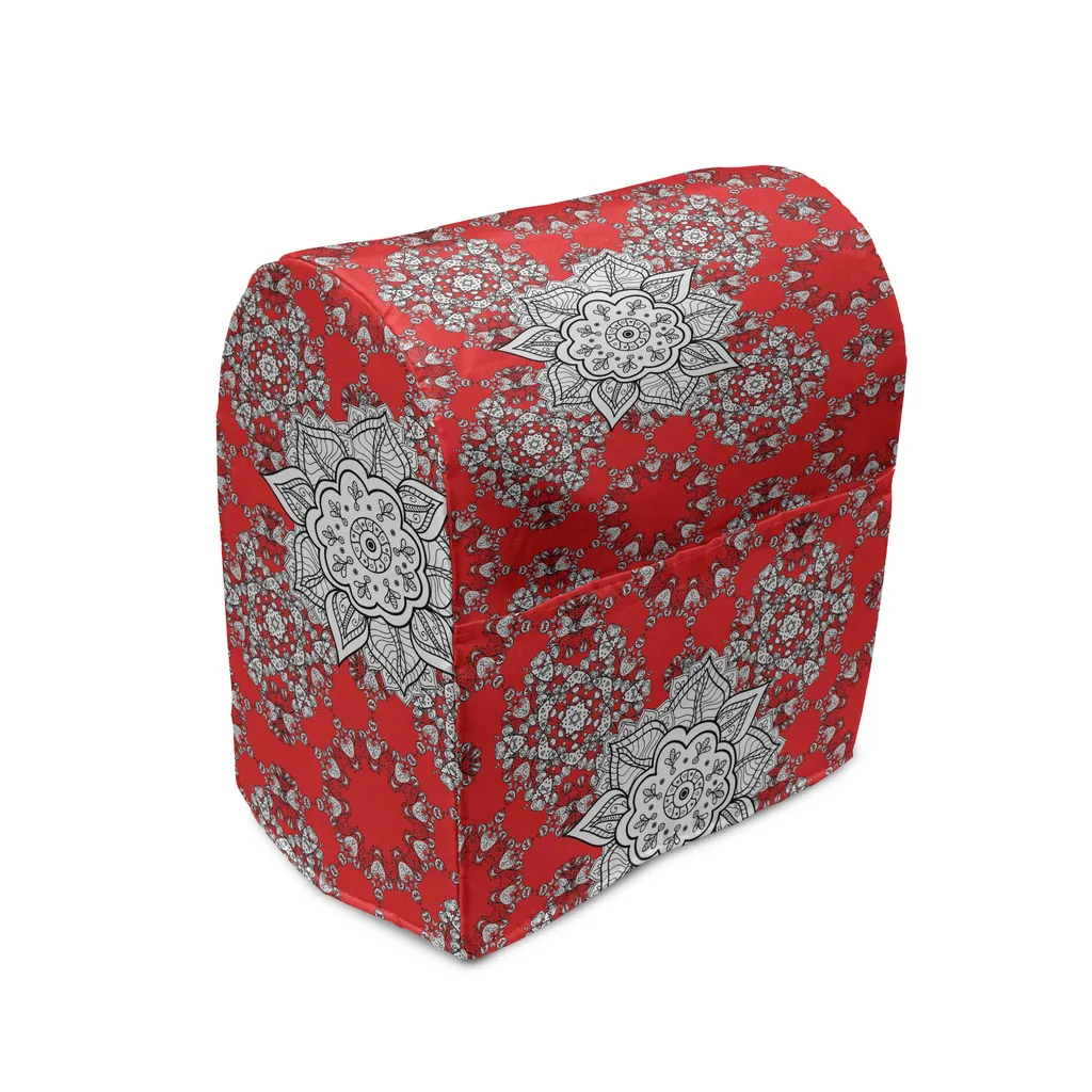 Couverture Mixeur Red Mandala avec Poches Latérales 36x39x24 cm Lavable
