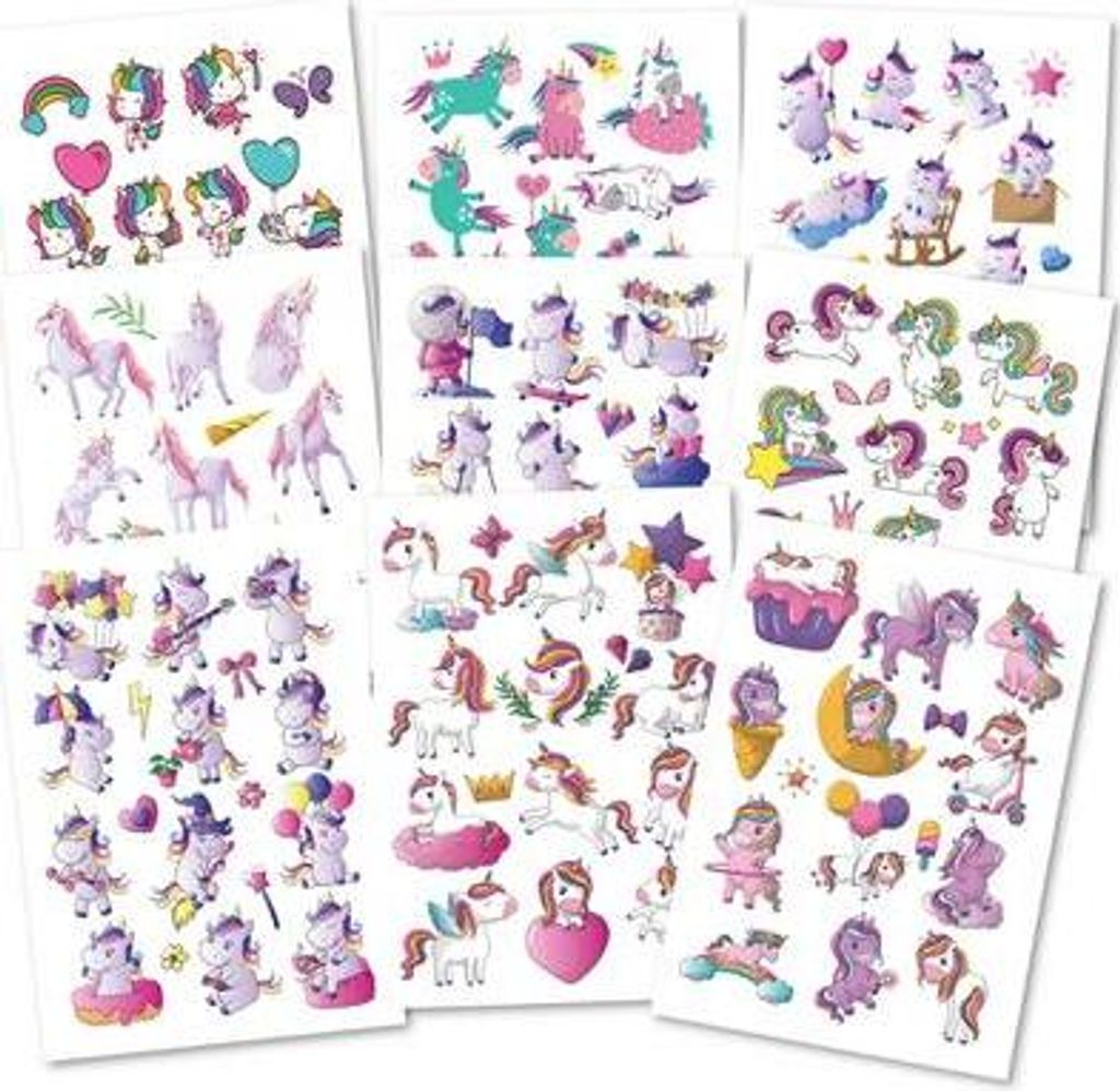 150 hautfreundliche Kindertattoos - Thema: Einhorn-Magie Produktbild 