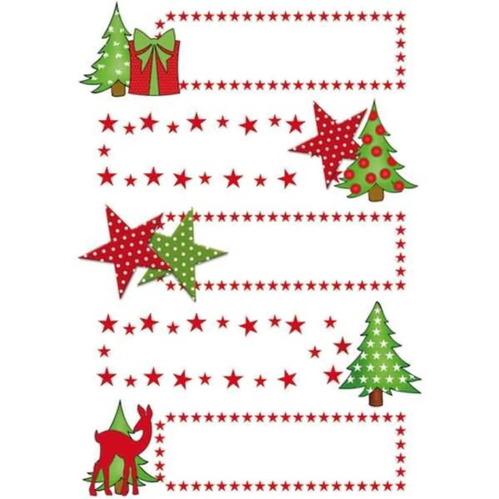 HERMA Weihnachts-Sticker DECOR "Sterne & Tanne" beglimmert Produktbild 