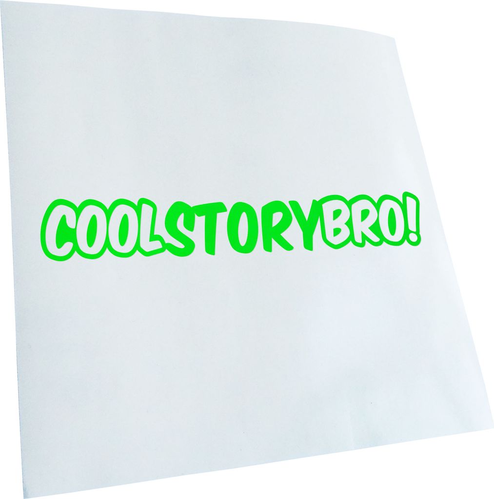 Kiwistar - Autoaufkleber - neongrün - 40 x 6 cm - Cool Story Bro - Heckscheibenaufkleber - Aufkleber für Auto Kfz Fahrrad, LKW, Truck Mofa