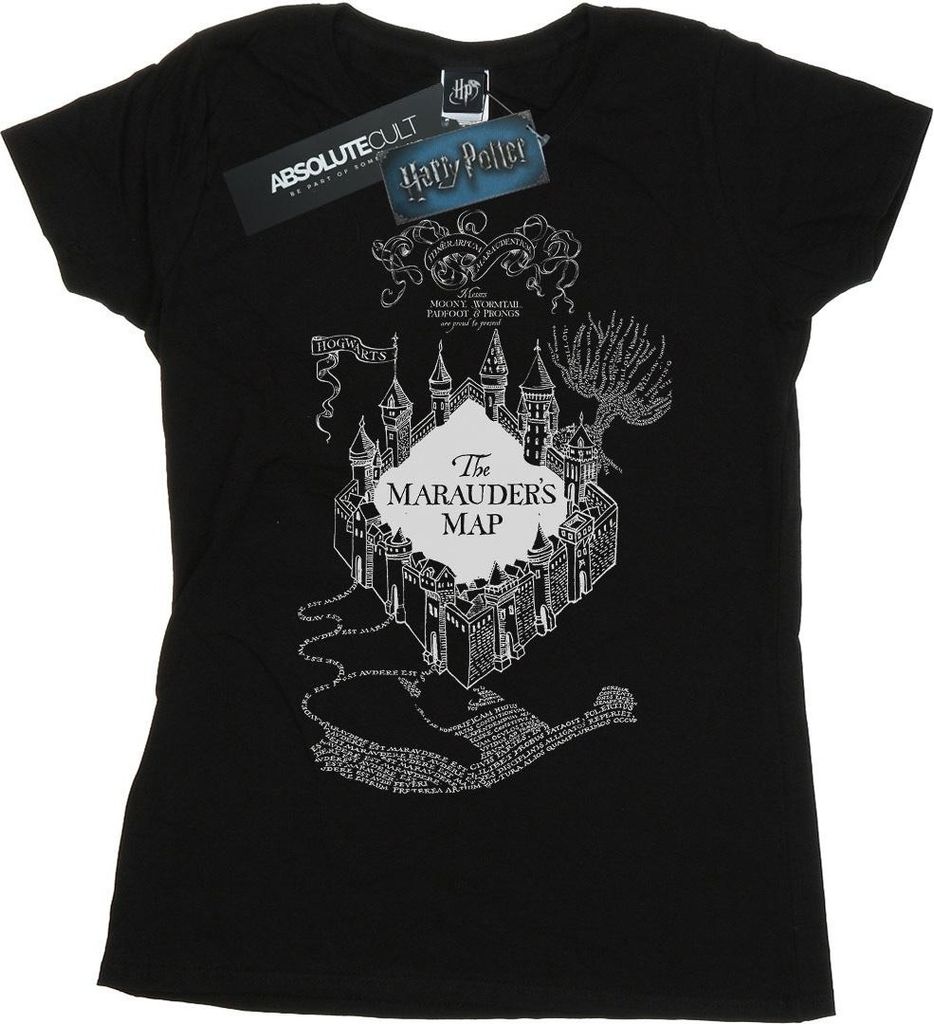 Harry Potter - "The Marauder's Map" T-Shirt für Damen BI23191 (L) (Schwarz)